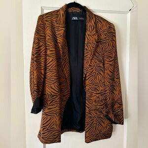 Zara silky tiger blazer